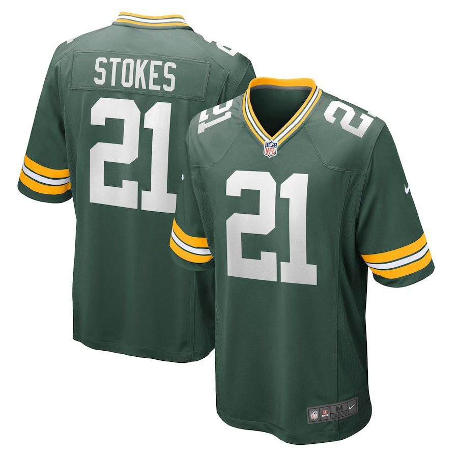 Men Green Bay Packers 21 Eric Stokes Nike Green 2021 Draft First Round Pick Game NFL Jersey